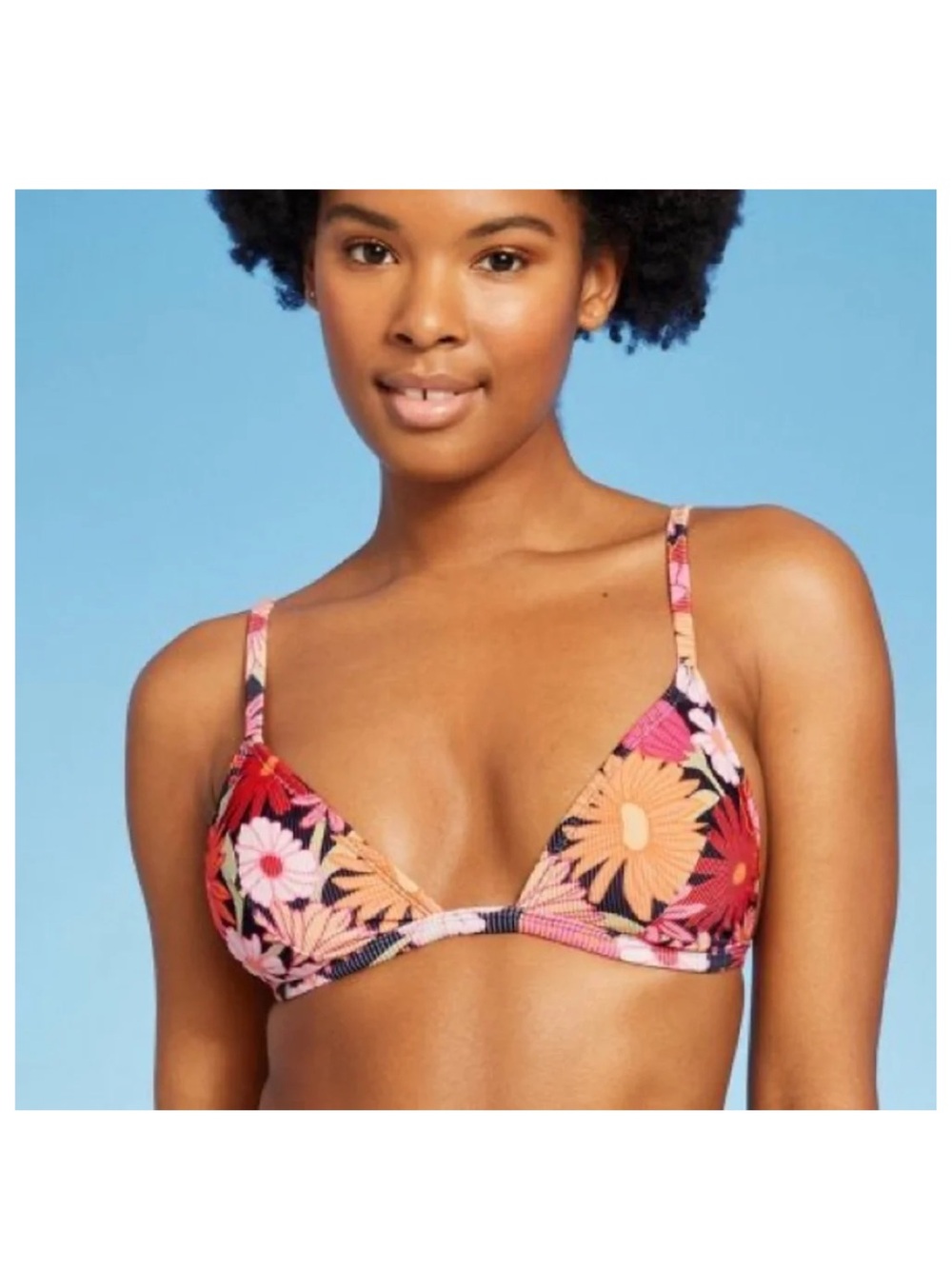 Women’s Floral Triangle Bikini Top